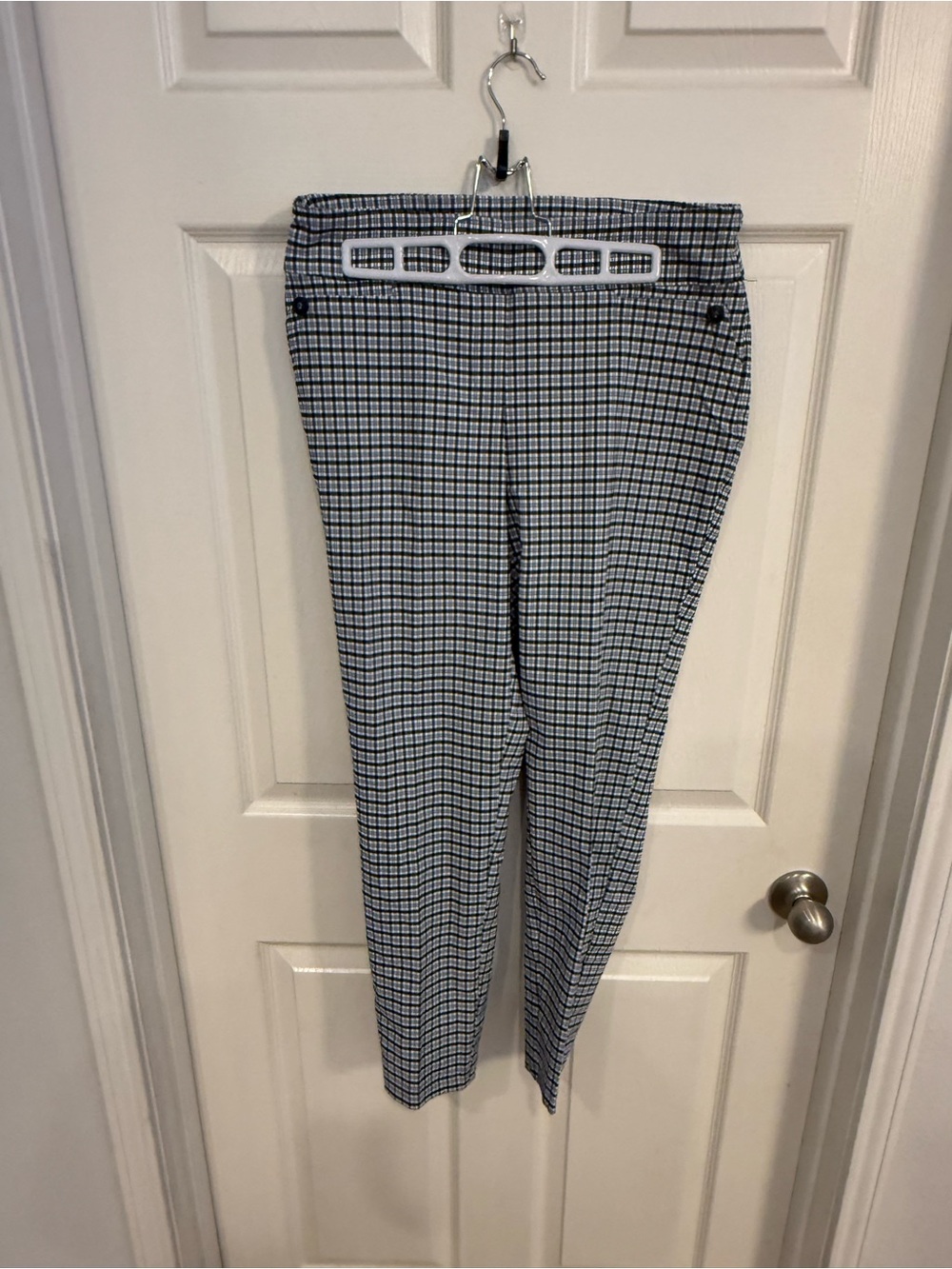 Soho Black and White Check Slim Trousers